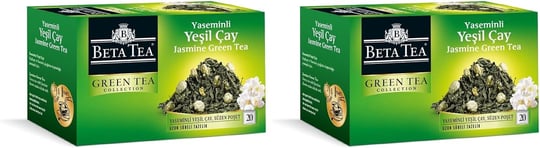 Beta Tea Beta Jasmine Green Bardak Poşet 20 Adet (Yaseminli Yeşil Çay) 2li paket - Seçenekler: Standart 2li paket, Standart
