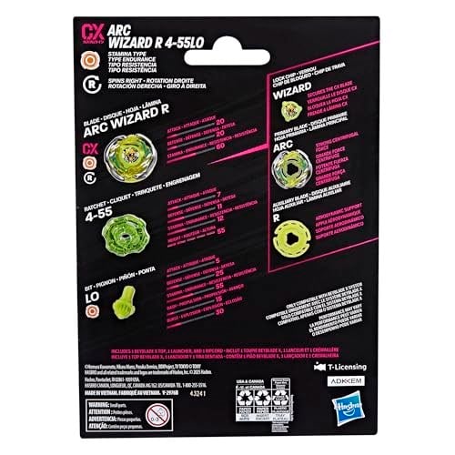 Beyblade X Arc Wizard R 4-55LO CX Başlangıç Paketi Seti, Dayanıklılık Tipi Üst ve Başlatıcı; Otantik Takara Tomy Battle Top Oyunları, Erkek ve Kız Çocukları için Oyuncaklar 8+