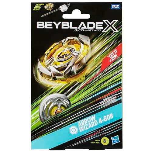 Beyblade X Arrow Wizard 4-80B başlangıç paketi, topaç ve başlangıç paketi