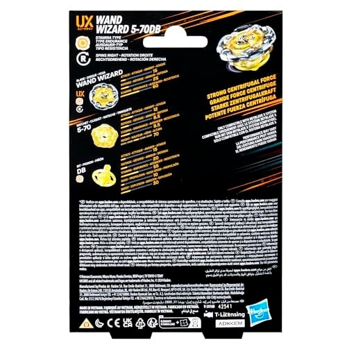 Beyblade X Başlangıç Paketi Değnek Sihirbazı 5-70DB UX Döner Top ve Başlatıcı ile