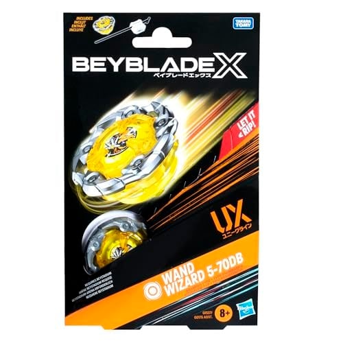 Beyblade X Başlangıç Paketi Değnek Sihirbazı 5-70DB UX Döner Top ve Başlatıcı ile