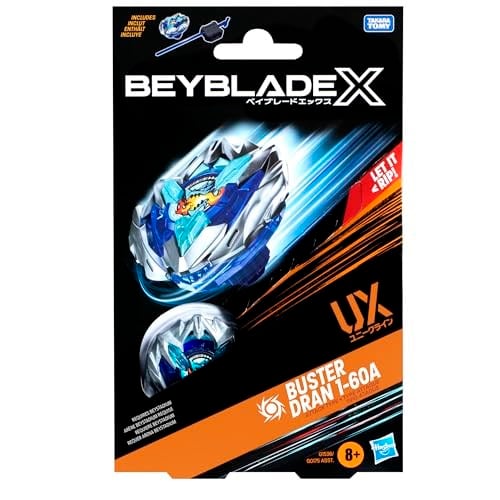 Beyblade X Buster Dran 1-60A UX Başlangıç Paketi Seti, Saldırı Tipi Üst ve Başlatıcılı; Otantik Takara Tomy Battle Tops Oyunlar/Erkek ve Kız Çocukları için Oyuncaklar 8+