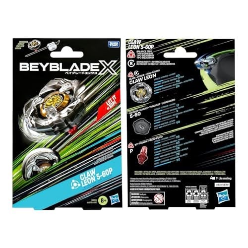 Beyblade X Claw Leon 5-60P Başlangıç Paketi Seti, Denge Tipi Sağ Dönen Üst ve Başlatıcı; 8 Yaşındaki Erkek ve Kız Çocukları için Savaş Oyuncakları