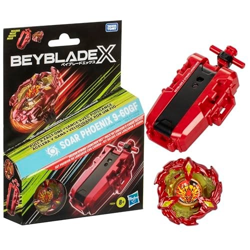 Beyblade X Soar Phoenix 9-60GF Deluxe İp Fırlatıcı Seti, Saldırı Tipi Sağ Dönen Top Oyuncak; 8 Yaşındaki Erkek ve Kız Çocuklar için Harika Hediye