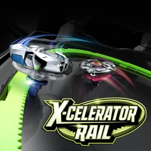 BEYBLADE X Xtreme Savaş Seti, Beystadium Arenalı X-Celerator Rail, 2 Sağ Dönen Top Oyuncak, 2 Fırlatıcı, Erkek ve Kız Oyuncakları, 8+