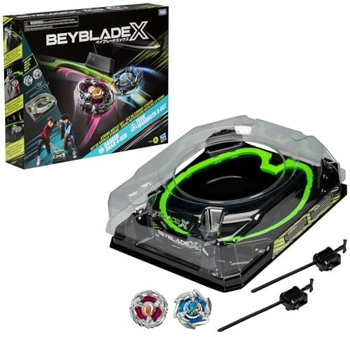 BEYBLADE X Xtreme Savaş Seti, Beystadium Arenalı X-Celerator Rail, 2 Sağ Dönen Top Oyuncak, 2 Fırlatıcı, Erkek ve Kız Oyuncakları, 8+