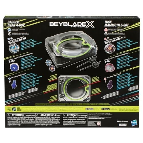 BEYBLADE X Xtreme Savaş Seti, Beystadium Arenalı X-Celerator Rail, 2 Sağ Dönen Top Oyuncak, 2 Fırlatıcı, Erkek ve Kız Oyuncakları, 8+