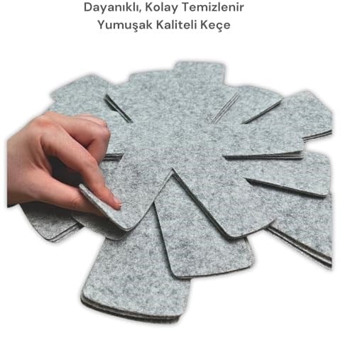 Beylini 12 Li Set Tencere Tava Koruyucu Borcam Çizdirmez Keçe Düzenleyici (Gri)