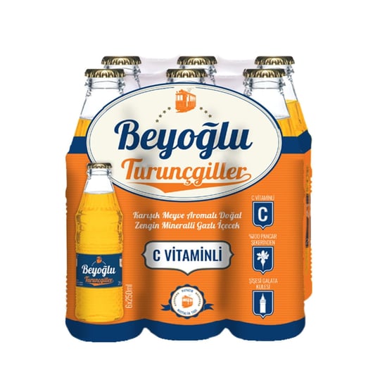 Beyoğlu Gazozu Turuncu Meyve Aromalı Gazlı İçecek 250 Mililitre 6lı