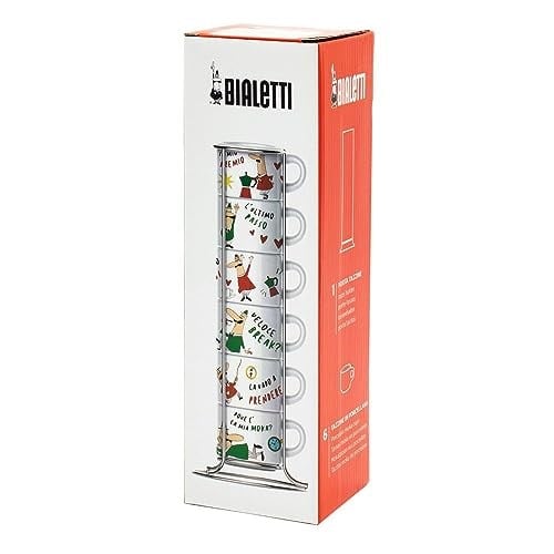 Bialetti - 6lı İstiflenebilir Cappuccino Fincan Seti - Karma Renkli - Porselen