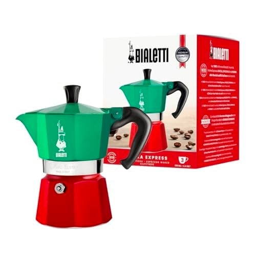 Bialetti - Moka Express Italia: 3 Cups Ocak Üstü Espresso Pişirici - 130ml - Karma Renk - Alüminyum Gövde - Patentli Güvenlik Valfi - Tüm Ocak Türleri İçin Uygundur (İndüksiyon Hariç)