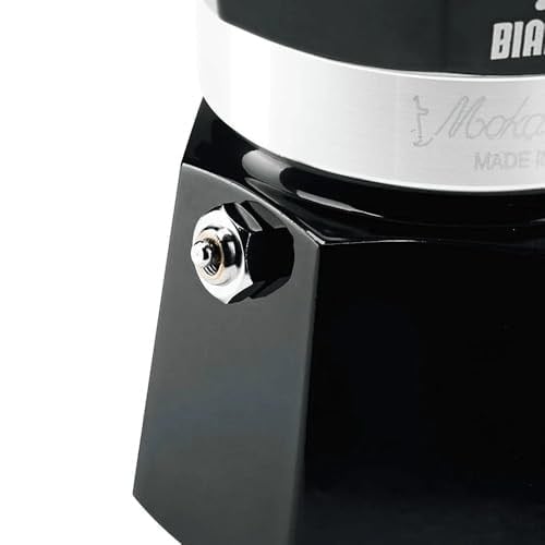 Bialetti - Moka Express Siyah: 6 Cups Ocak Üstü Espresso Pişirici - 270ml - Alüminyum Gövde - Patentli Güvenlik Valfi - Tüm Ocak Türleri İçin Uygundur (İndüksiyon Hariç)