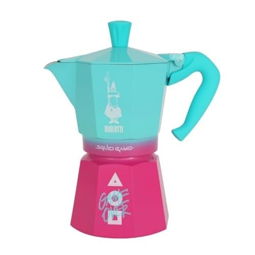 Bialetti Moka Express Squid Game© 6 fincan, haşlanmaya karşı emniyetli sap, indüksiyon için uygun değildir, 270 ml, alüminyum