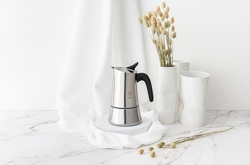 Bialetti - Moon Exclusive: 4 Cups Ocak Üstü Espresso Pişirici - 170ml - Gümüş Renk - Paslanmaz Çelik Gövde - Patentli Güvenlik Valfi - Tüm Ocak Türleri İçin Uygundur (İndüksiyon Dahil)