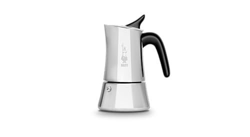 Bialetti - Moon Exclusive: 4 Cups Ocak Üstü Espresso Pişirici - 170ml - Gümüş Renk - Paslanmaz Çelik Gövde - Patentli Güvenlik Valfi - Tüm Ocak Türleri İçin Uygundur (İndüksiyon Dahil)