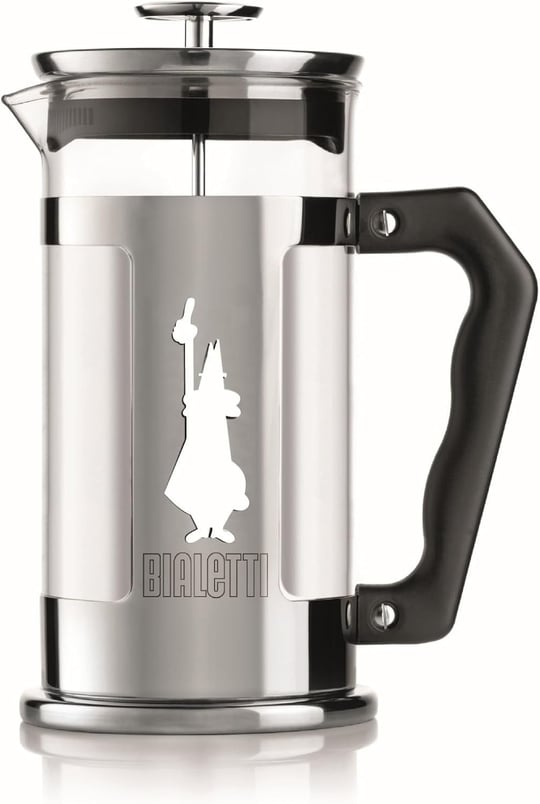 Bialetti - Preziosa French Press: Yaklaşık 350mL kapasiteli kahve hazırlayıcı - 18/10 Paslanmaz Çelik Gövde - Bulaşık Makinesinde Yıkanabilen Borosilikat Cam Sürahi - Paslanmaz Çelik Filtre Sistemi