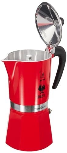 Bialetti - Rainbow: 6 Cups Ocak Üstü Espresso Pişirici - 250ml - Kırmızı Renk - Alüminyum Gövde - Patentli Güvenlik Valfi - Tüm  - Seçenekler: 1 Tasse, 3 Cups, 3 Tassen, 6 Cups, 6 Kişilik, 6 Tassen...