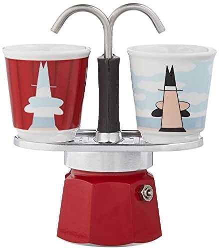 Bialetti - Set Mini Express: Ocak Üstü Espresso Pişirici + 2 Cups - Magrite Serisi