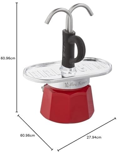 Bialetti - Set Mini Express: Ocak Üstü Espresso Pişirici + 2 Cups - Magrite Serisi