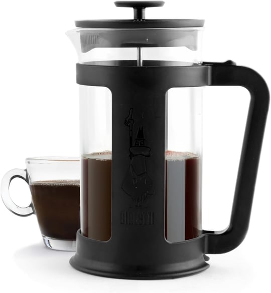 Bialetti - Smart French Press: Yaklaşık 350mL kapasiteli kahve hazırlayıcı - Siyah Polipropilen Gövde - Bulaşık Makinesinde Yıkanabilen Borosilikat Cam Sürahi - Paslanmaz Çelik Filtre Sistemi