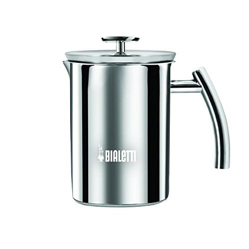 Bialetti - Süt Köpürtücü - 330mL - Paslanmaz Çelik Gövde ve Kapak - Çift Diskli Çırpıcı Kapak - Tüm Ocak Türleri İçin Uygun (İndüksiyon Dahil) - Bulaşık Makinesinde Yıkanabilir