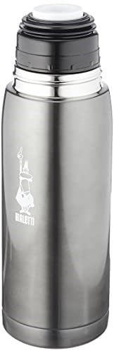 Bialetti - Termos - 460mL - Koyu Gri Renk - Paslanmaz Çelik - Çift Katmanlı - 12 Saat Sıcak 24 Saat Soğuk Tutar - Bardaklı Kapak Özelliği