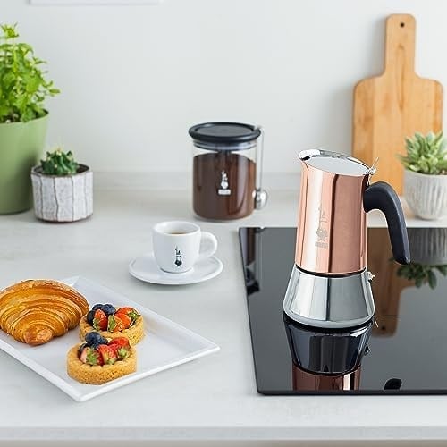 Bialetti - Venus: 4 Cups Ocak Üstü Espresso Pişirici - 170ml - Kahverengi, Gümüş Renk - Paslanmaz Çelik Gövde - Patentli Güvenlik Valfi - Tüm Ocak Türleri İçin Uygundur (İndüksiyon Dahil)