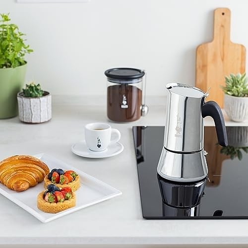 Bialetti - Venus: 6 Cups Ocak Üstü Espresso Pişirici - 235ml - Gümüş Renk - Paslanmaz Çelik Gövde - Patentli Güvenlik Valfi - Tüm Ocak Türleri İçin Uygundur (İndüksiyon Dahil)