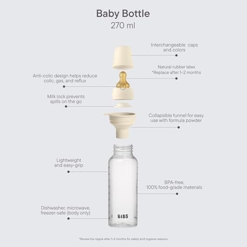 Bibs Baby PP Bottle Kauçuk Uç Biberon Ivory 270 ml