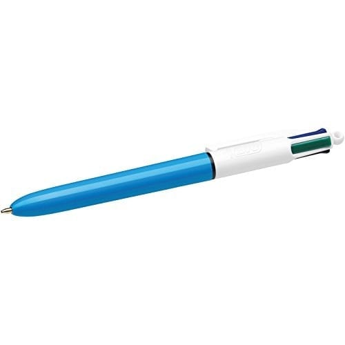 BIC 4 Renkli Orijinal Kalem, Çok Renkli Kalemler Hepsi Bir Arada, Biro Kalemler, Orta 1,0 mm, Yeşil, Mavi, Kırmızı, Siyah, Paket Başına 3 Kalem, 1 Paket