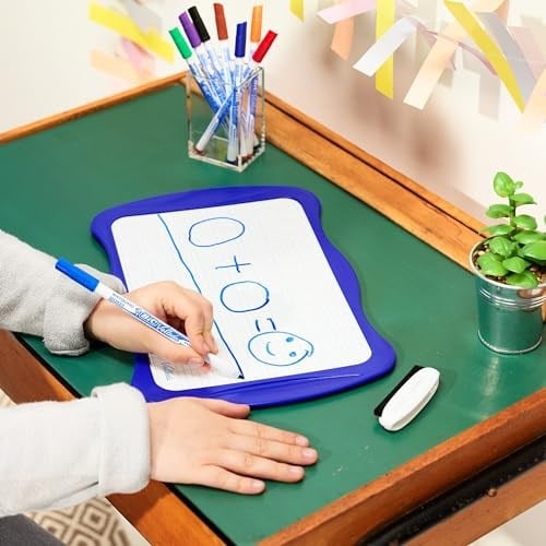 BIC 967444 Velleda Cliiip Set Beyaz Tahta (21 x 31 cm) Silecek; 8 Silinebilir Marker -10lu Set, Çeşitli Renklerde