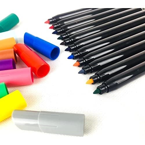 BIC Intensity Keçeli Boyama Kalemi 12 Renk, Su Bazlı Mürekkep, 0.9mm Keçeli Kalem Ucu, Yetişkin Boyama için İdeal