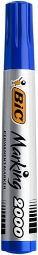 BIC Intensity Marker 2000 Yuvarlak Uçlu Permanent Markör, Mavi, 12li Kutu, 1.7 mm Sağlam Uç, Hızlı Kuruyan Mürekkep