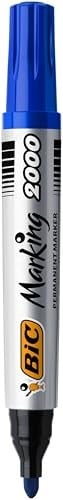 BIC Intensity Marker 2000 Yuvarlak Uçlu Permanent Markör, Mavi, 12li Kutu, 1.7 mm Sağlam Uç, Hızlı Kuruyan Mürekkep