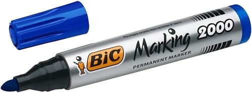 BIC Intensity Marker 2000 Yuvarlak Uçlu Permanent Markör, Mavi, 12li Kutu, 1.7 mm Sağlam Uç, Hızlı Kuruyan Mürekkep