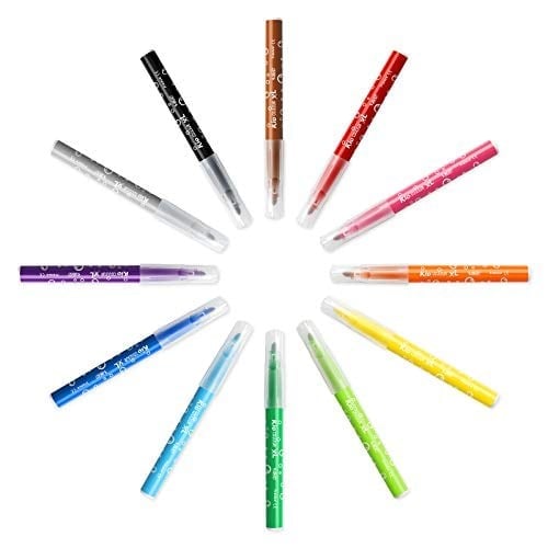 BIC Kids Kid Couleur XL Keçeli Kalem, 12 Yıkanabilir Renkte, Kalın Uçlu, Karton Kutuda, 3 Yaşından İtibaren