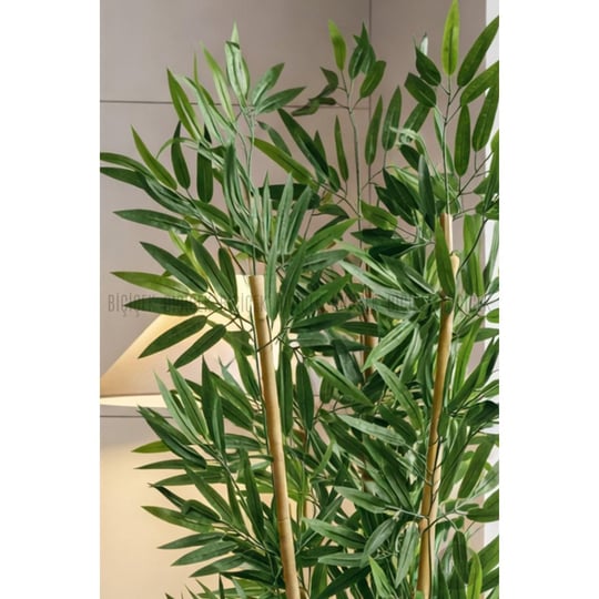 Biçiçek 125cm Yapay Bambu Ağaci Küre Saksida Gri