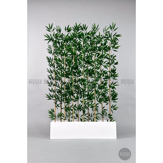 Biçiçek Bambu Separator 170 Cm 10 Dallı Yoğun Yapraklı Beyaz