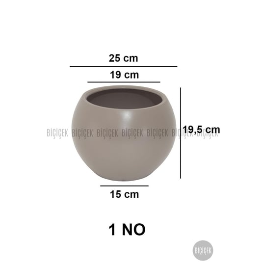 Biçiçek Plastik Küre Saksı 25 Cm Çap Kahverengi