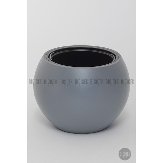 Biçiçek Plastik Küre Saksı 37 Cm Çap Gri