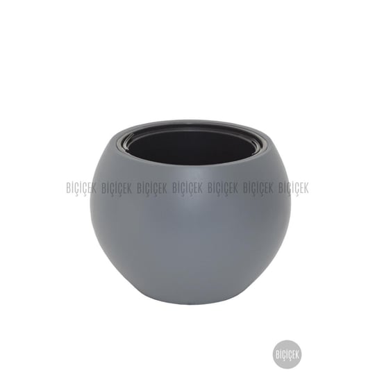 Biçiçek Plastik Küre Saksı 37 Cm Çap Gri