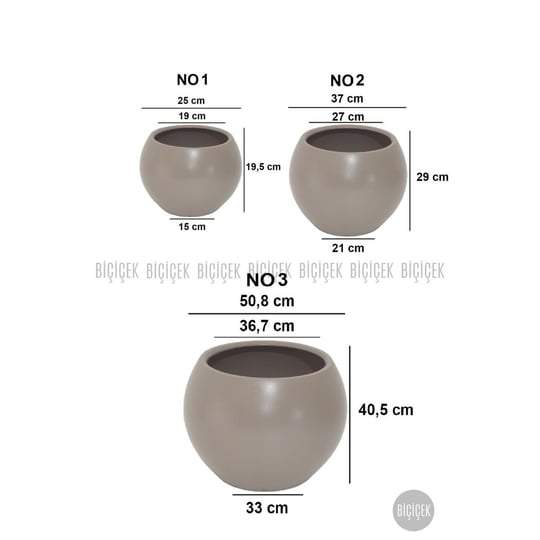 Biçiçek Plastik Küre Saksı 51 Cm Çap Kahverengi