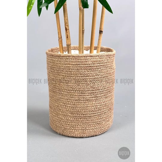 Biçiçek Yapay Bambu Ağacı 6 Dallı 150 Cm Yoğun Yapraklı Jütsaksı