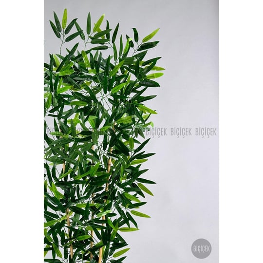 Biçiçek Yapay Bambu Ağacı 6 Dallı 150 Cm Yoğun Yapraklı Hasır4