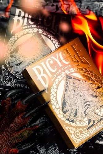 Bicycle Gold Dragon Folyo Premium Oyun Kartları, 1 Güverte - Seçenekler: Altın Ejderha, Bisiklet 1885, Düşen Yıldız, Klasik, Retro...