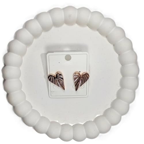 Bijutek Xuping Jewelry Rose Gold Renkli Zirkon Taşlı Kalpli Melek Kanatlı Küpe