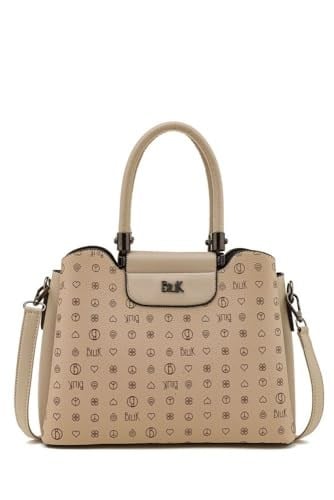 Bilik Deri Monogram Açık Vizon Kadın El Çantası RİV 228-MN (Açık Vizon)