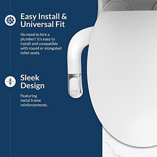 Bio Bidet by Bemis SlimTwist Tatlı Su Sprey Bide Eklentisi Tuvalet, Beyaz, Elektriksiz, Kolay Kurulum