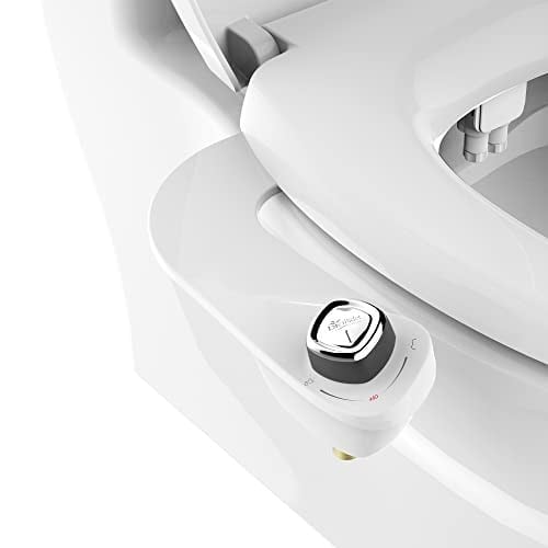 BioBidet SlimEdge Basit Bide Tuvalet Takımı, Beyaz, Çift Nozzle, Taze Su Sprey, Elektriksiz, Kolay Montaj