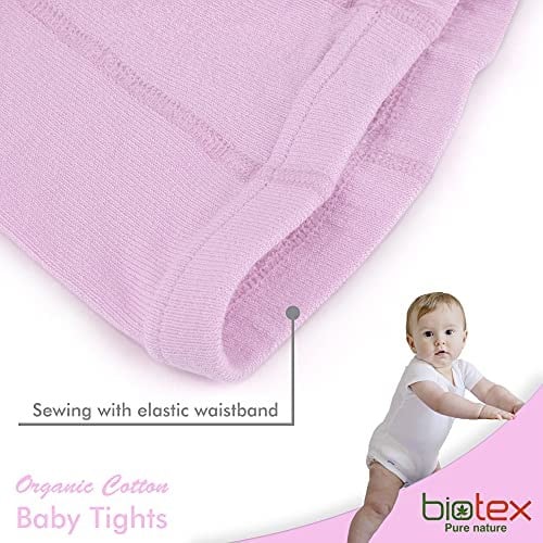 Biotex 3lü Organik Pamuklu Doğal Düz Hassas Yumuşak Soft Dikişsiz Külotlu Elastan Bebe Çorabı 1001-1002